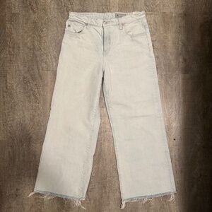 AG Saige Raw Hem High Waist Ankle Wide Leg Jeans